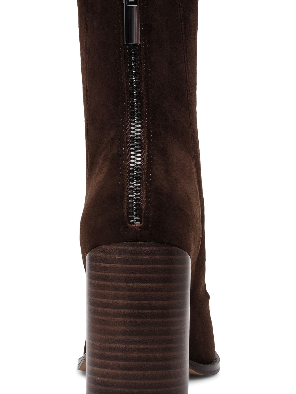 Steve Madden Dark Brown Suede Block Heel Ankle Boots - Picture 7 of 12